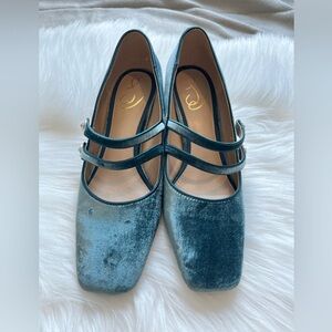 Sam Edelman Tahira Block Heel Mary Jane Teal Size 8.5